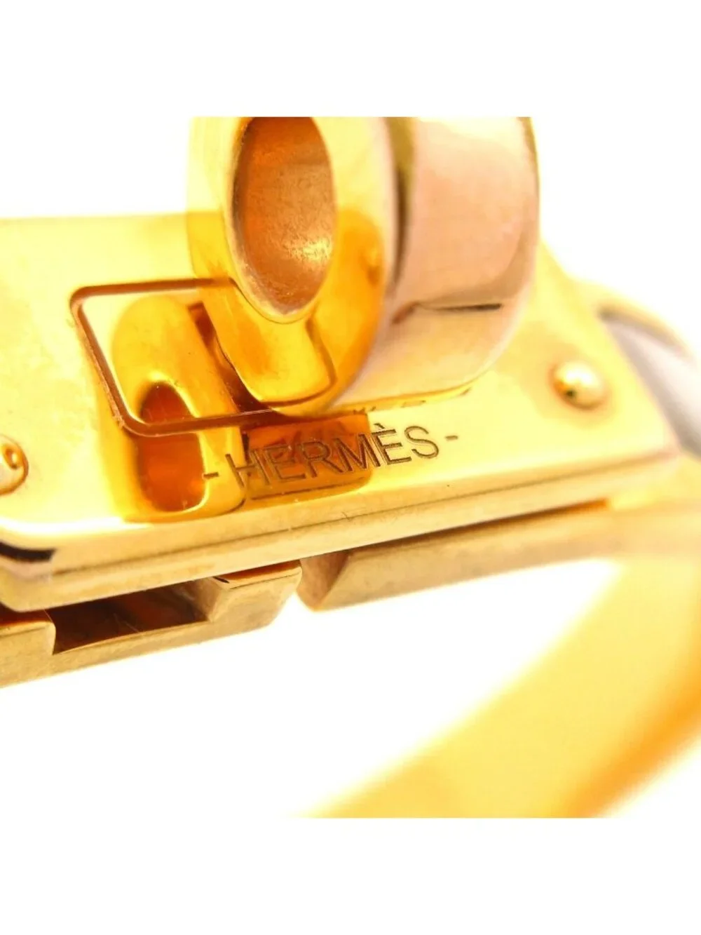 Hermes Bangle Mini Click Kelly Gold Gray Ju Bracelet